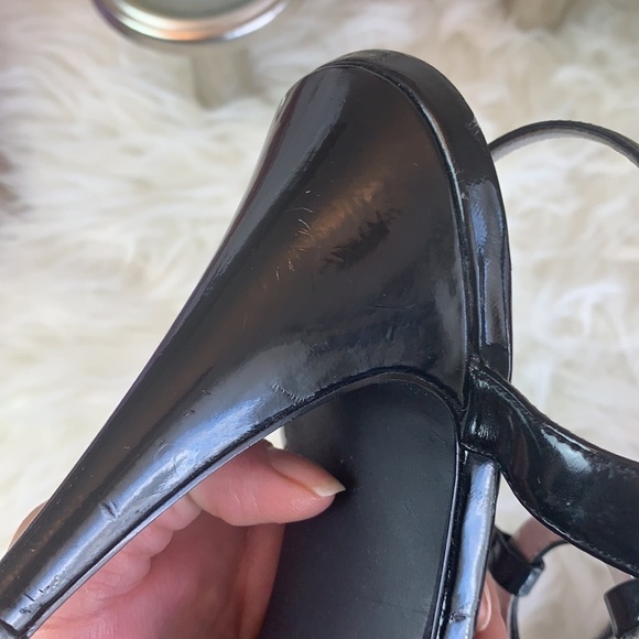 Calvin Klein Women’s Black Patent Open Toe Pumps Size 8 US - Picture 10 of 14